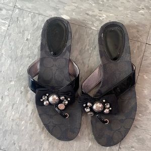 Black coach sandals